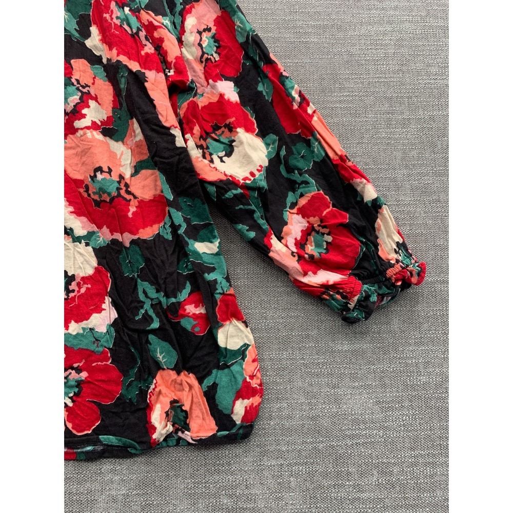Lane Bryant Swing Notch Neck Popover Blouse Top Women 22 Multicolor Floral Print - Picture 6 of 10